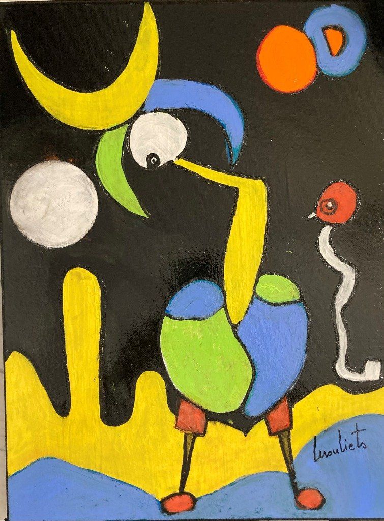 A0026 Personnage Lunaire
Acrylique sur toile dimension: 40X30X1 CM